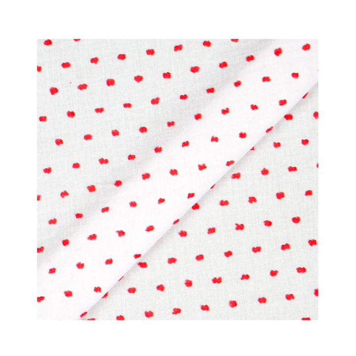 NEW Fabric in Red "Prim and Pepper" Dotted Swiss - By the Yard