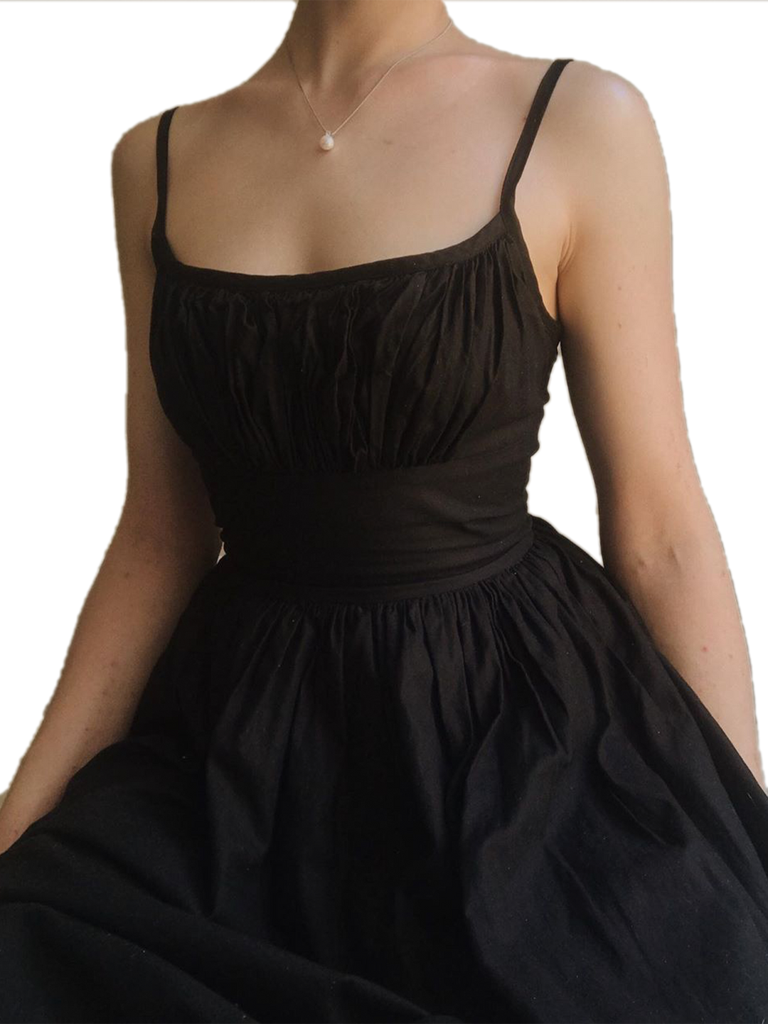 RTS - Grace Dress in Raven Black Cotton