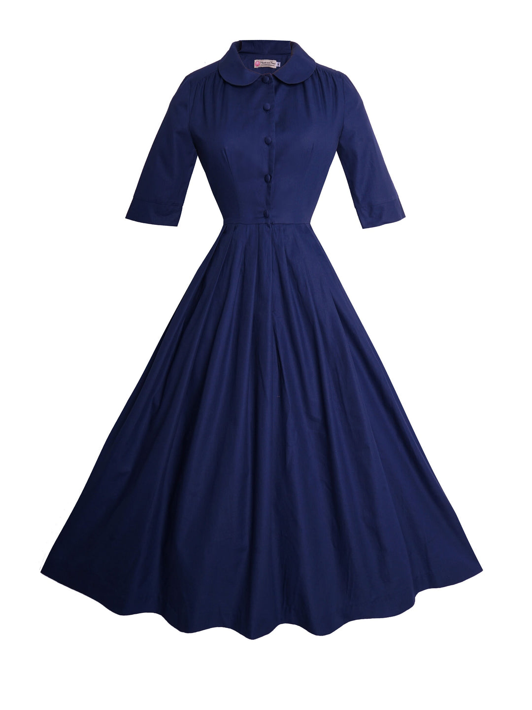 RTS - Size S - Wendy Dress in Navy Blue Cotton