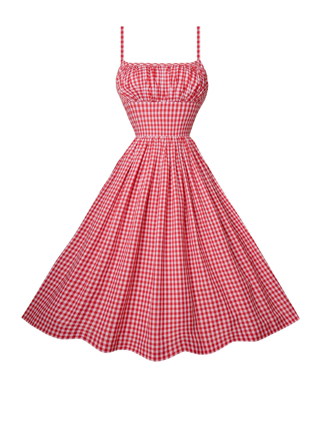 MTO - Grace Dress Red Gingham - Medium Checks