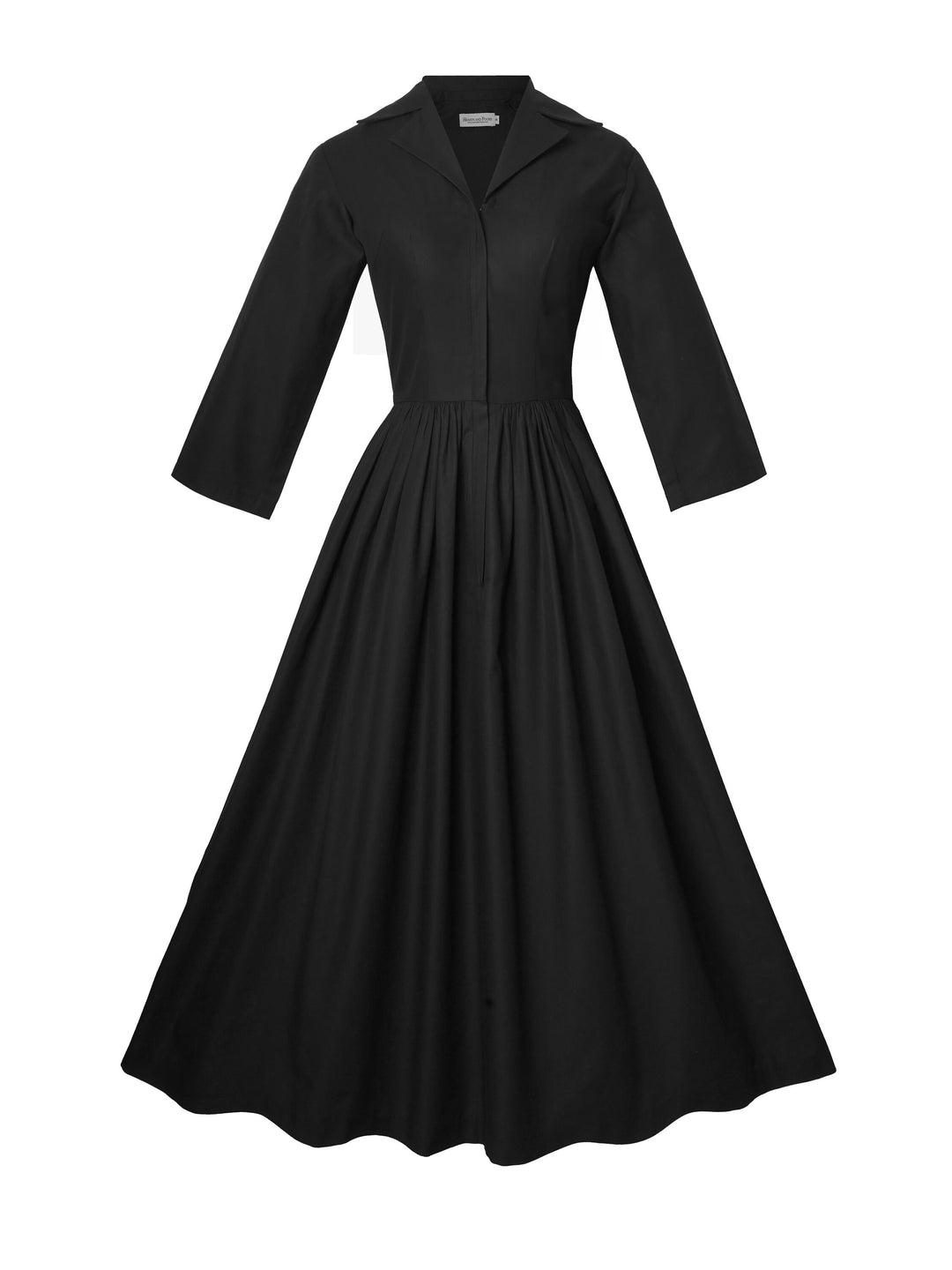 RTS - Size S - Natalie Dress in Raven Black Cotton