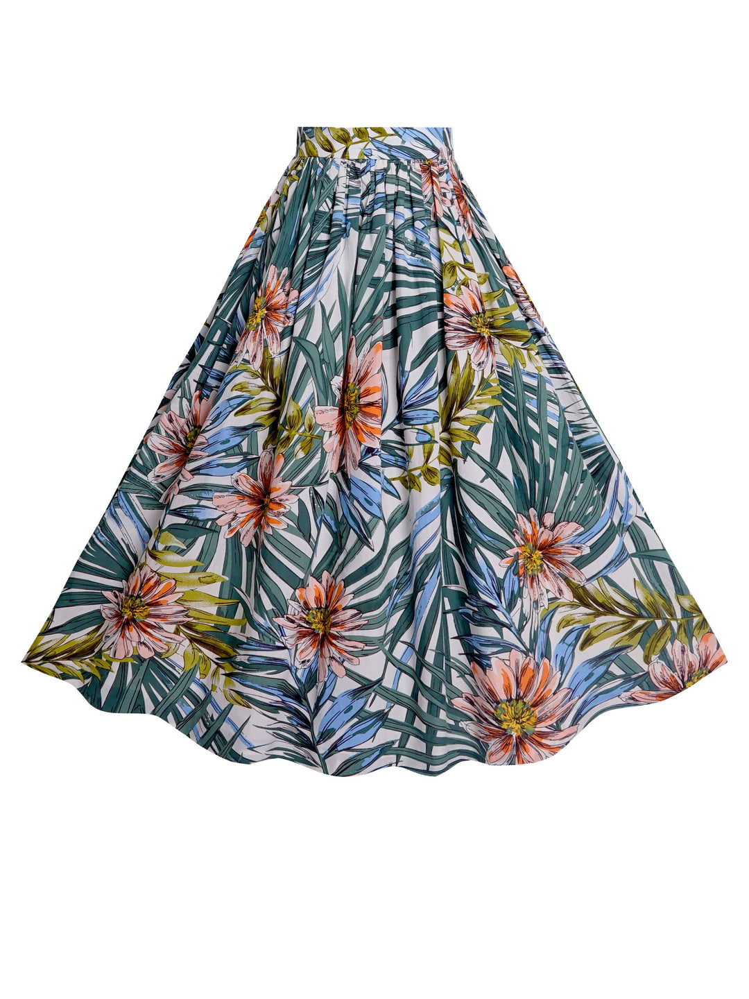 RTS - Size S - Lola Skirt White "Tropical Bloom"