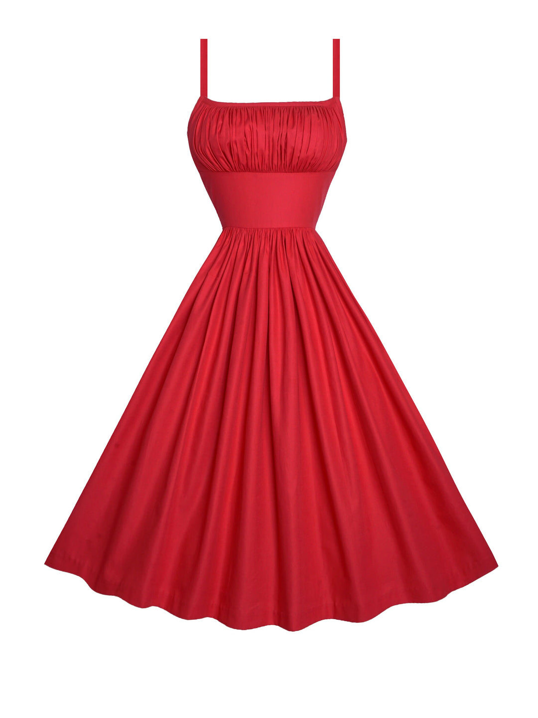 MTO - Grace Dress in Cardinal Red Cotton