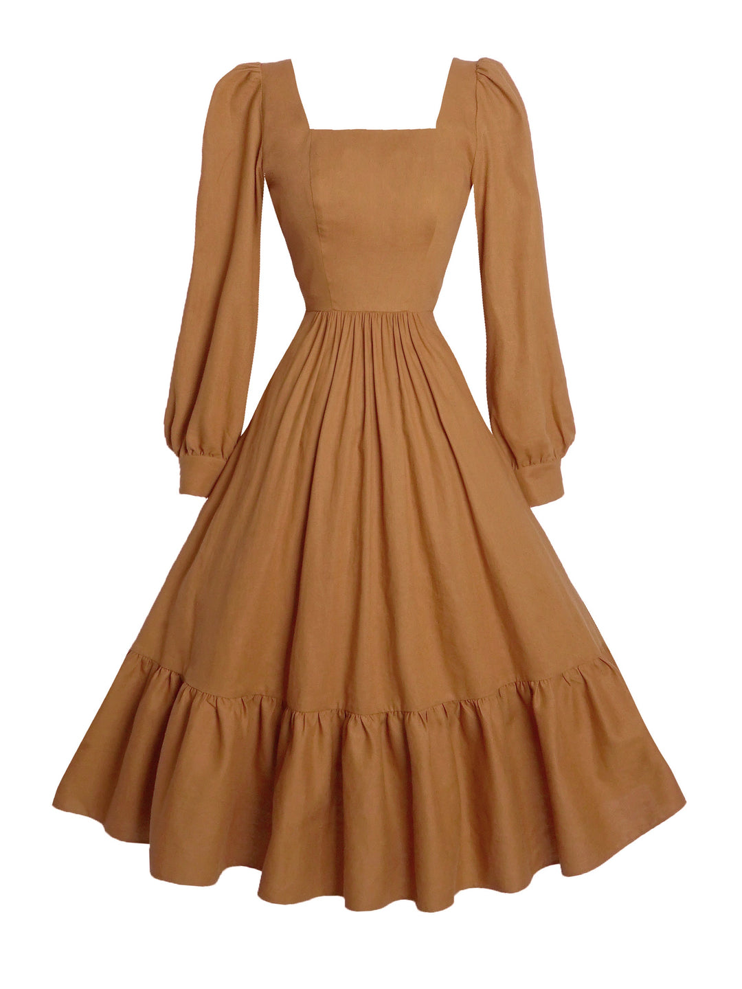 MTO - Mary Dress in Caramel Linen