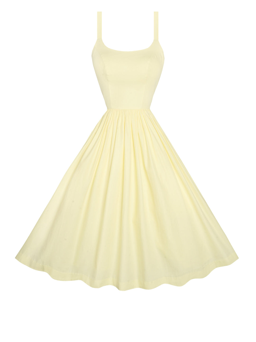 MTO - Penelope Dress "I can't believe its not Butter" in Light Pale Yellow Cotton