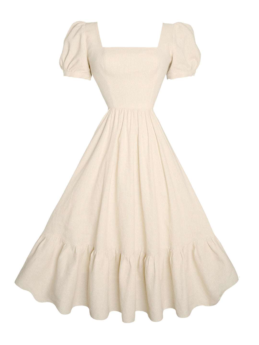 MTO - Isadora Dress in Parchment Ivory Linen