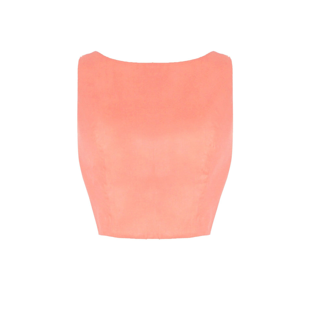 RTS - Size L - Georgia Top in Coral Pink Cotton