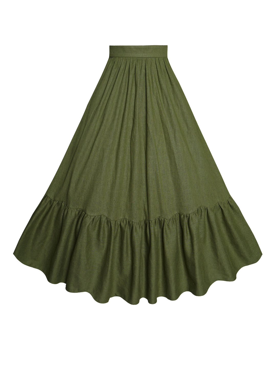 MTO - Rosita Skirt in Hunters Green Linen