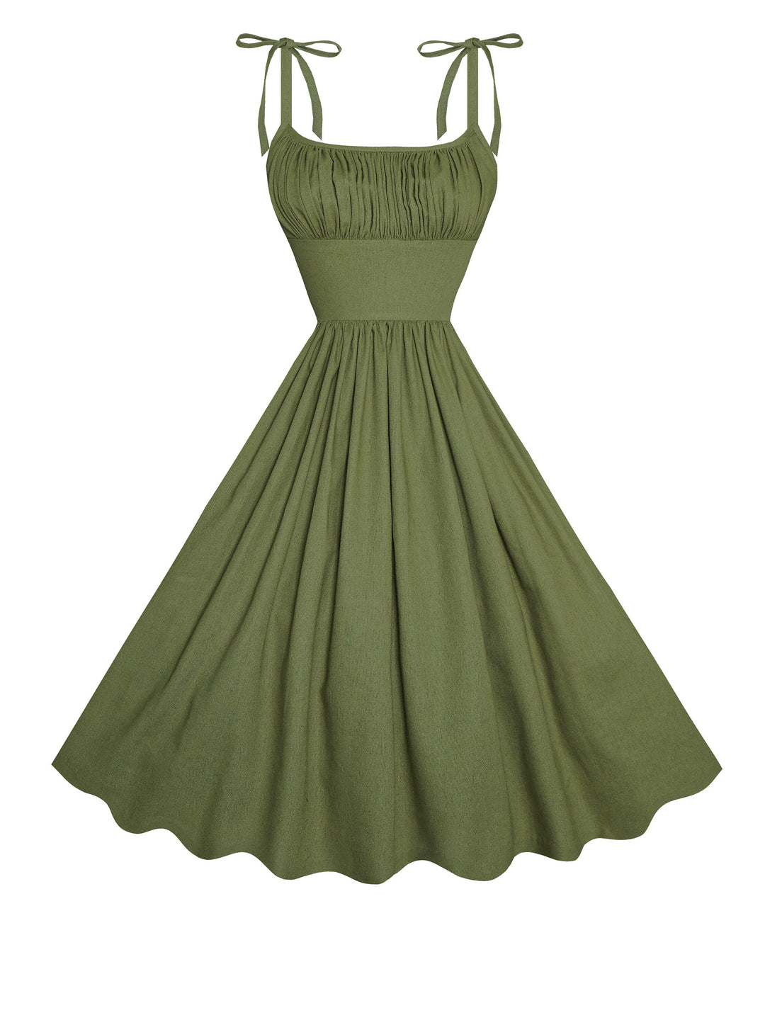 MTO - Kelly Dress in Hunters Green Linen