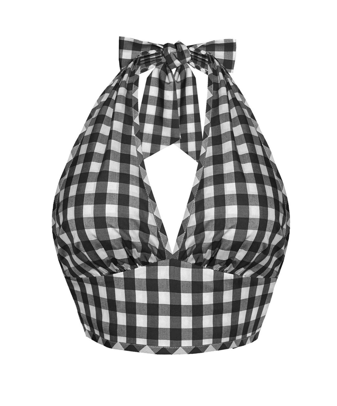 MTO - Ginger Top Only Black Gingham - Large Checks