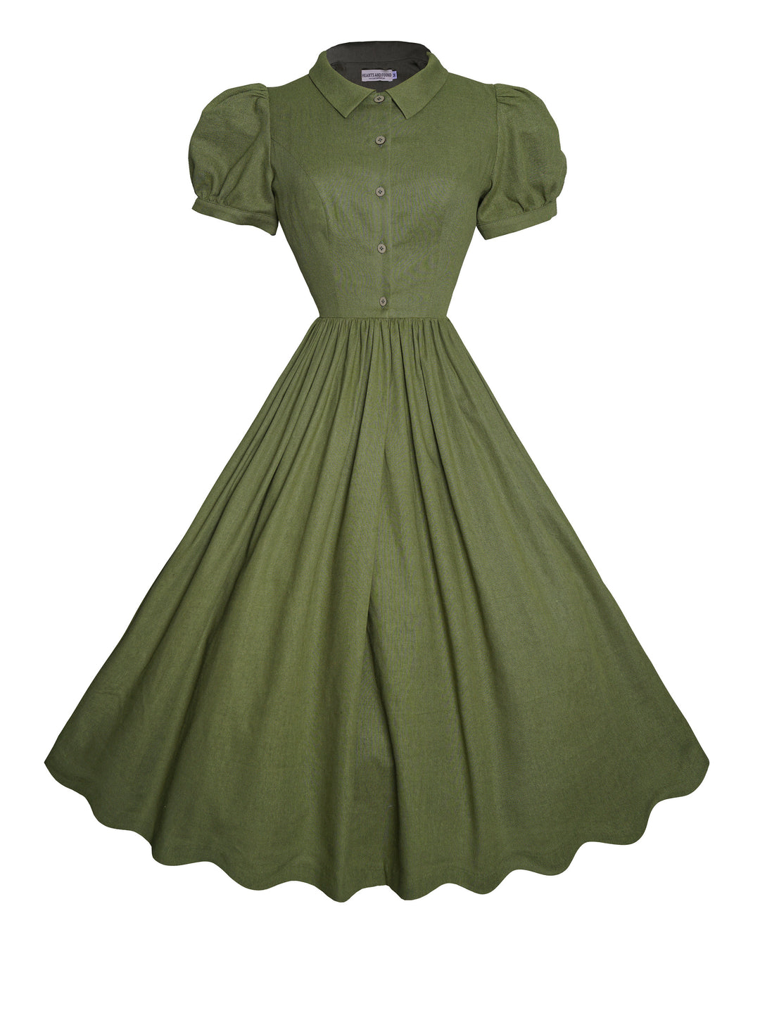 MTO - Judy Dress in Hunters Green Linen