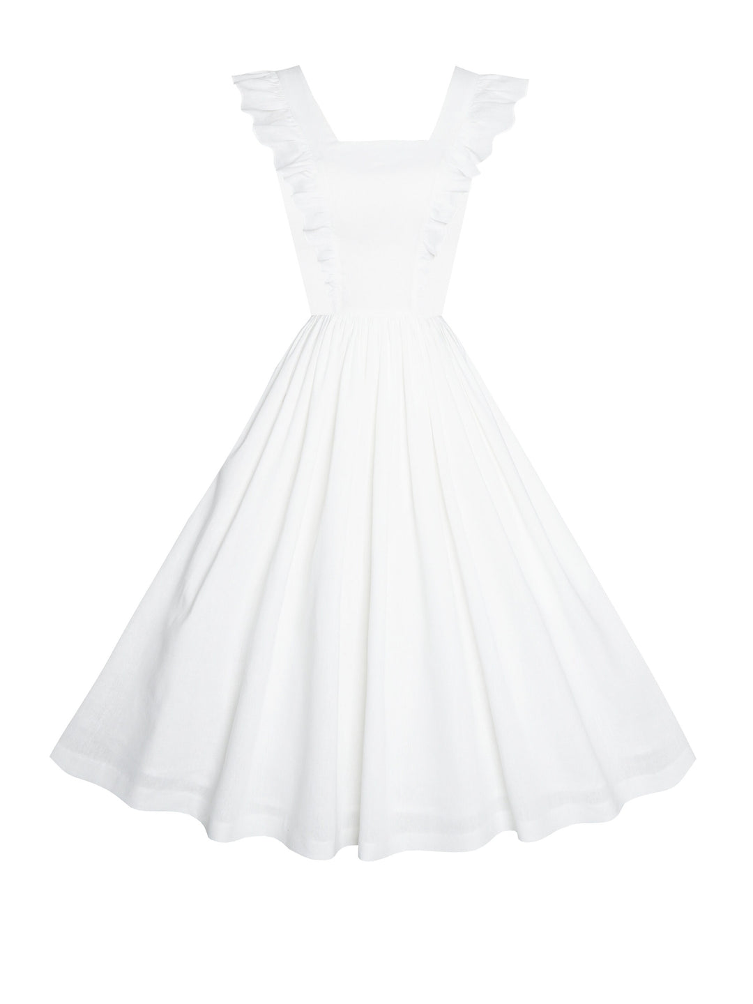 MTO - Lorraine Dress in White Linen